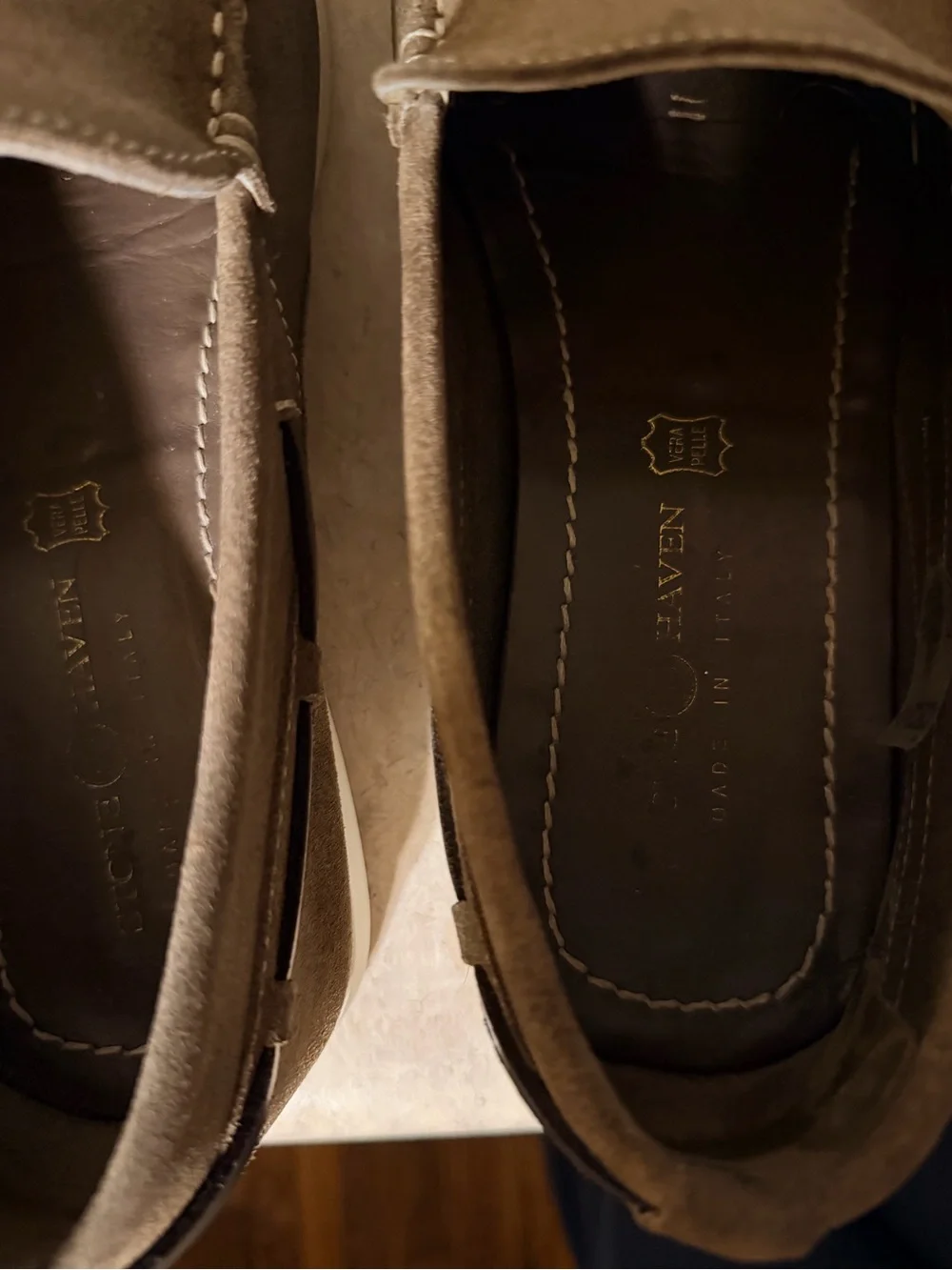 Stone Haven Made In Italy Vera Pelle Brown Suede Venetian Loafers Men’s sz 11